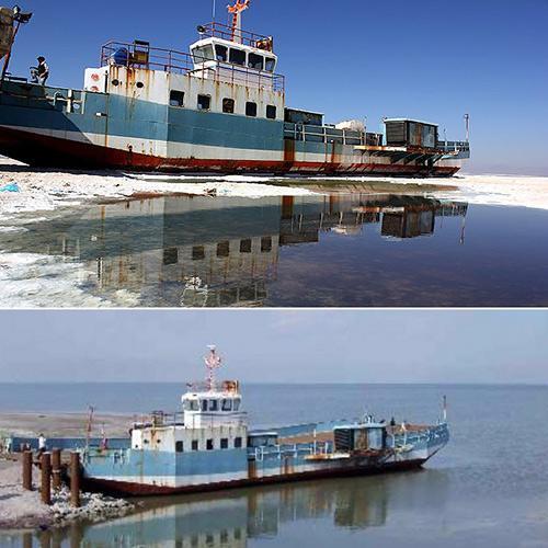 پس از 7 سال کشتی آرتمیا در دریاچه ارومیه شناور شد